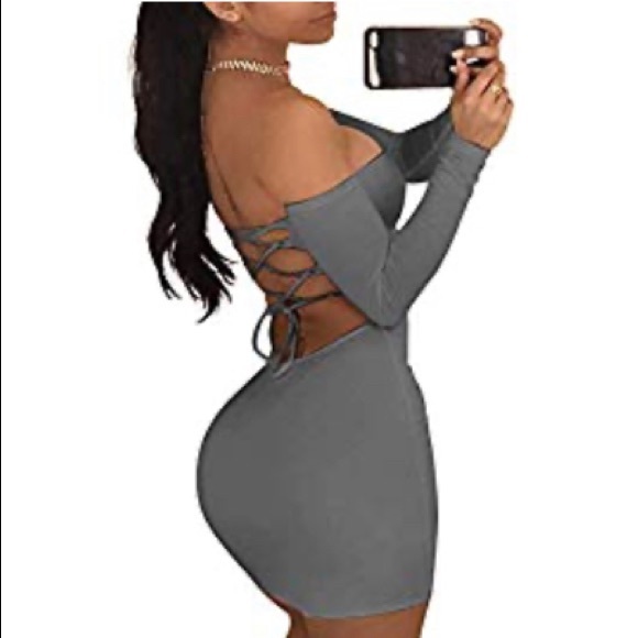 Small grey off shoulder dress - Picture 2 of 2